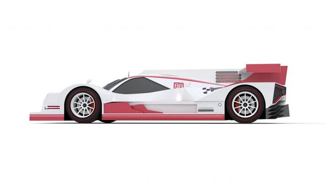Charging electric sport car. 3D rendering.