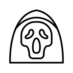 icon reaper skull scream halloween, Halloween icon, Spooky, Scary, Horor, Simple and Minimalist icon
