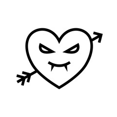 icon devil love halloween, Halloween icon, Spooky, Scary, Horor, Simple and Minimalist icon
