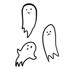 black and white halloween ghosts