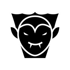 Icon Vampire or Dracula head, Halloween icon, Spooky, Scary, Horor, Simple and Minimalist icon