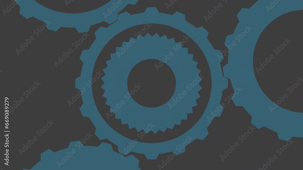 Poster Rotating gears of the mechanism. Workflow or setup. Rendering animation.