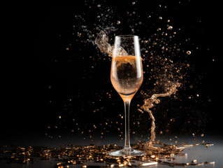 New years eve party new year spark champagne generatieve ai - obrazy, fototapety, plakaty