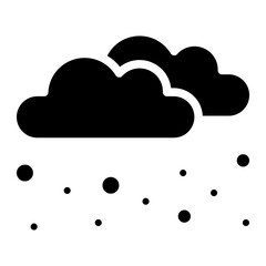 cloud with snow glyph icon