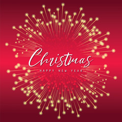 Merry Christmas and happy new year banner background with Xmas festive decoration