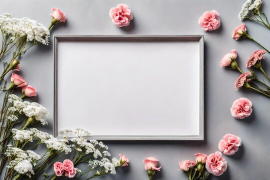 grey frame with flowers