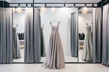 Fitting room in a dress boutique - obrazy, fototapety, plakaty