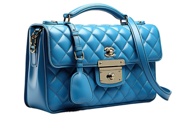 Fashionable leather handbag isolated on white background. Luxury elegant bag, close up. isolated PNG Background. Generative Ai.