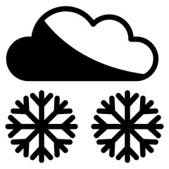 cloud with snowflake dualtone icon