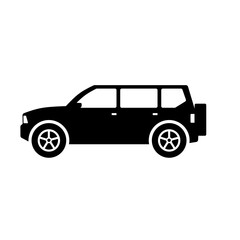 SUV car icon vector. Sport utility vehicle silhouette for icon, symbol or sign. SUV car graphic resource for transportation or automotive