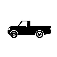 Pickup car icon vector. Countryside delivery car silhouette for icon, symbol and sign. Pickup car for transportation, shipment, delivery, package or transit