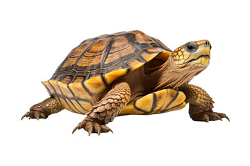 Obraz premium full body turtle isolated on a transparent background, isolated close up box turtle. Generative AI