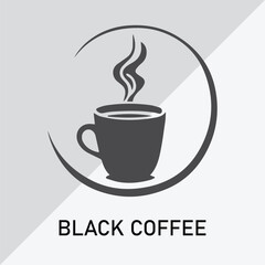 Coffee Logo simple low background black a white 
