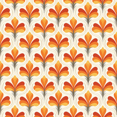 Fototapeta na wymiar Floral old retro vintage ornament wallpaper seamless texture
