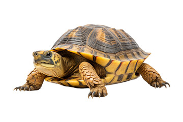 Obraz premium full body turtle isolated on a transparent background, isolated close up box turtle. Generative AI