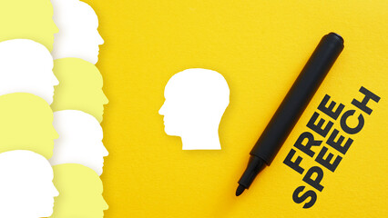 Freedom of speech or free speech is shown using the text © Andrii