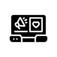 social media marketing glyph icon