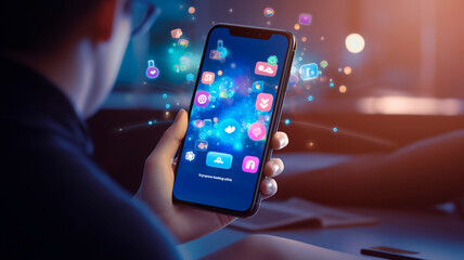 using a smartphone for typing in the context of chat rooms and social networks . Generative AI