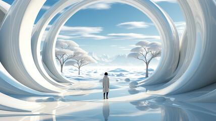 It's the dream of the infinity sleek world full whiteand emptiness nothing. Generative AI