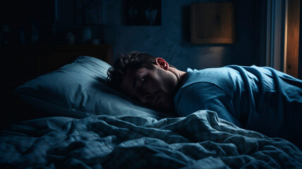 lying in bed and trying to sleep, trouble sleeping, insomnia. Generative AI