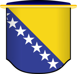 Bosnia and Herzegovina Flag Shield Shape
