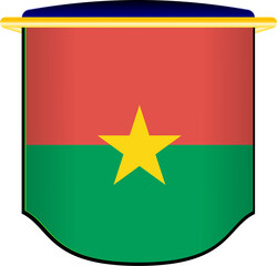  Burkina Faso Flag Shield Shape