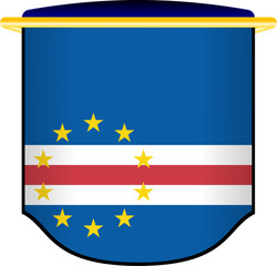  Cape Verde Flag Shield Shape