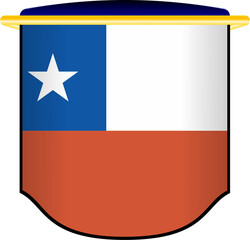  Chile Flag Shield Shape