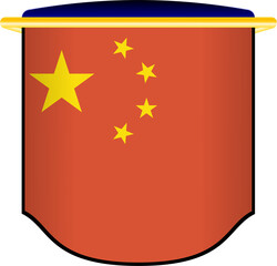  China Flag Shield Shape