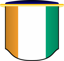 Cote  D'ivoire Flag Shield Shape
