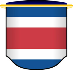  Costa Rica Flag Shield Shape