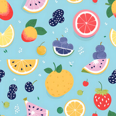 mixed fruit, fruits pattern, lemon, lime, orange, melon, berry, apple, beautiful, colorful, seamless, background