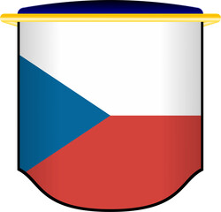  Czech republic Flag Shield Shape