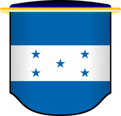 Obraz na płótnie Canvas Honduras Flag in Shield Shape
