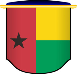 Guinea Bissau Flag in Shield Shape