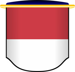 Indonesian Flag in Shield Shape