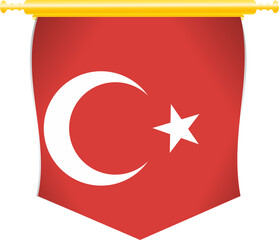Turkey Flag Abstract Shape
