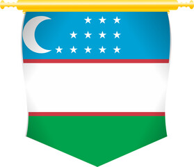 Uzbekistan Flag Abstract Shape