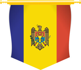 Moldova Flag Abstract Shape