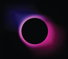 Round gradient vector background. Circle light banner with gradient