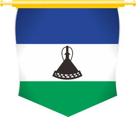 Lesotho Flag Abstract Shape