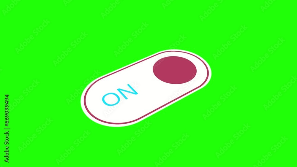 Poster power button on a chromakey background. footage for video editing. rendering animation.