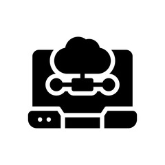 cloud computing glyph icon
