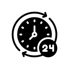 24 hours glyph icon
