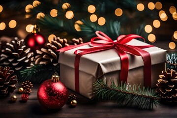 Obraz na płótnie Canvas christmas tree with gift boxes
