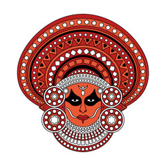 Theyyam Head Vector Illustration