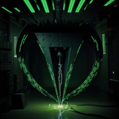 Abstract photo in the theme of movie matrix