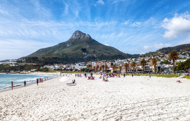Camps Bay Beach with Lion's Head in the Background.