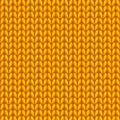 Vector knitted pattern ocher color. Beautiful background for your autumn, winter design.