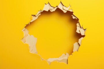 hole in center of yellow background copy space